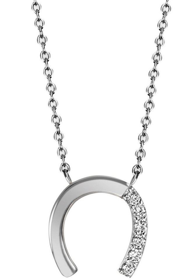Firetti Kette mit Anhänger Schmuck Geschenk Silber 925 Halsschmuck Halskette Ankerkette Pferd, mit Zirkonia (synth) von Firetti