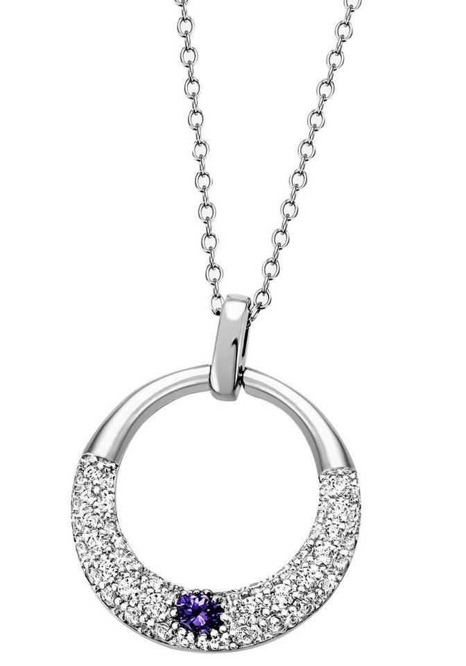 Firetti Kette mit Anhänger Schmuck Geschenk Silber 925 Halsschmuck Halskette Ankerkette Pavé, mit Zirkonia (synth) von Firetti