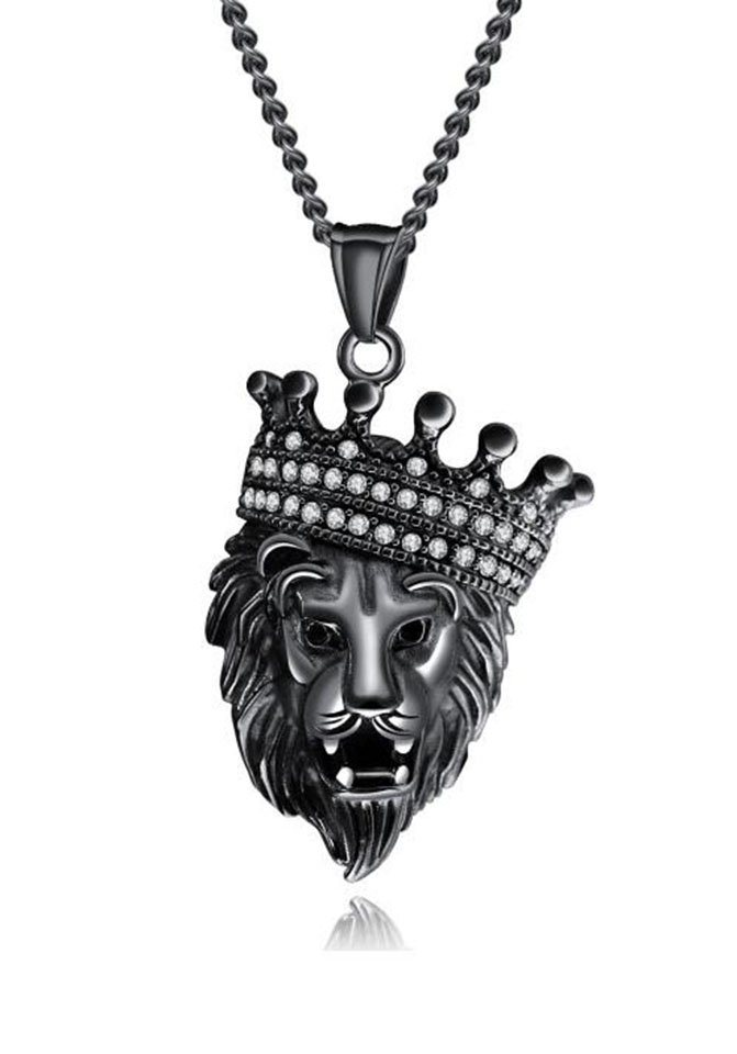 Firetti Kette mit Anhänger Schmuck Geschenk Löwe, strukturiert, mit Zirkonia (synth) von Firetti