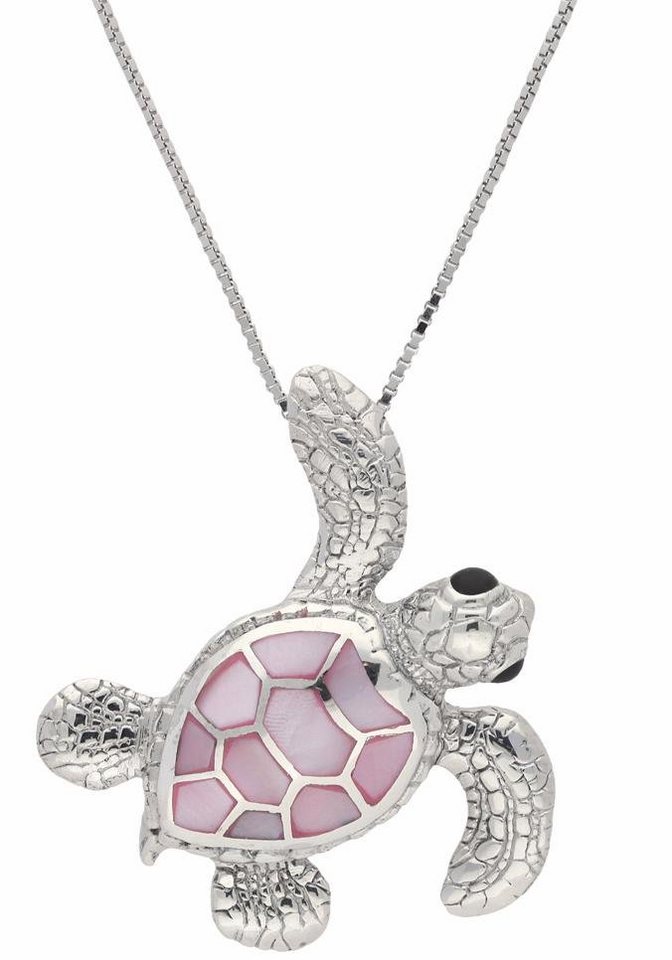 Firetti Kette mit Anhänger Schmuck Geschenk Silber 925 Halsschmuck Halskette Schildkröte, mit Perlmutt von Firetti