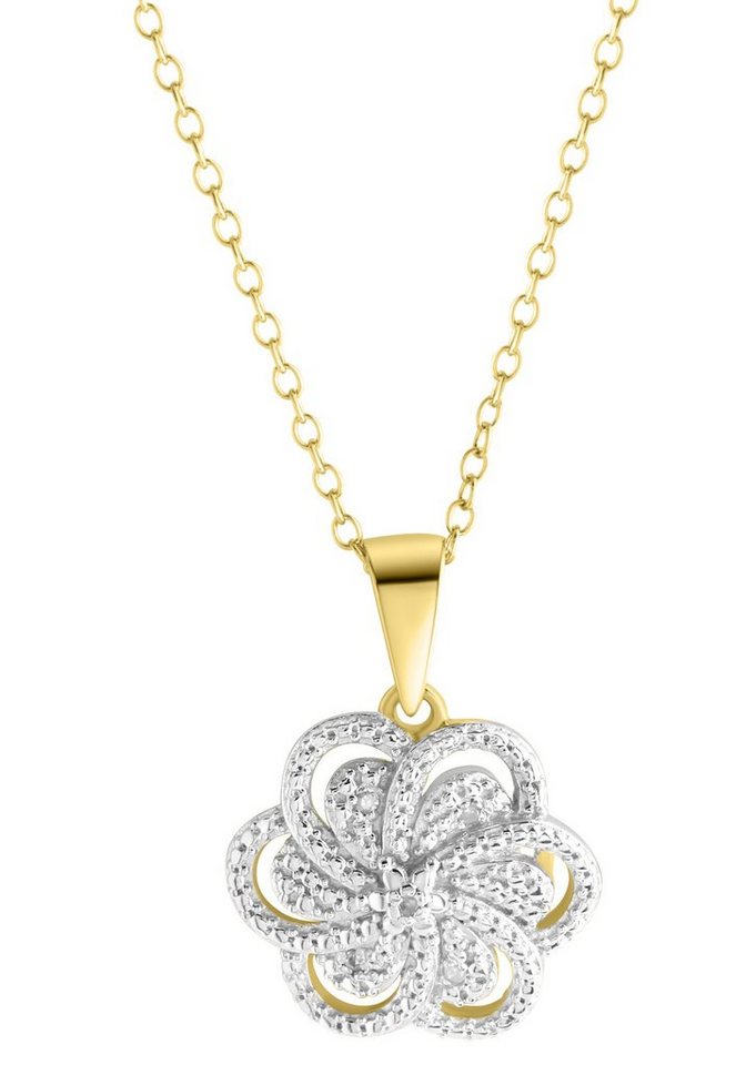 Firetti Kette mit Anhänger Schmuck Geschenk, Blume / Knoten, mit Diamanten von Firetti