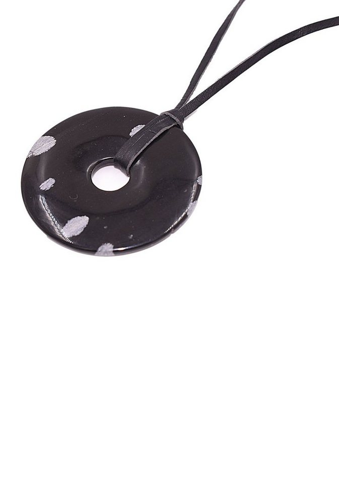 Firetti Kette mit Anhänger Schmuck Geschenk Donut, Made in Germany - mit Onyx, Aventurin, Dalmatiner Jaspis oder Obsidian Firetti Kette mit Anhänger Schmuck Geschenk Donut, Made in Germany - mit Onyx, Aventurin, Dalmatiner Jaspis oder Obsidian von Firetti