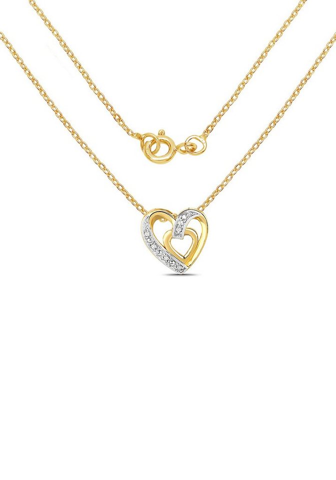 Firetti Kette mit Anhänger Schmuck Geschenk, Herz, mit Diamanten von Firetti