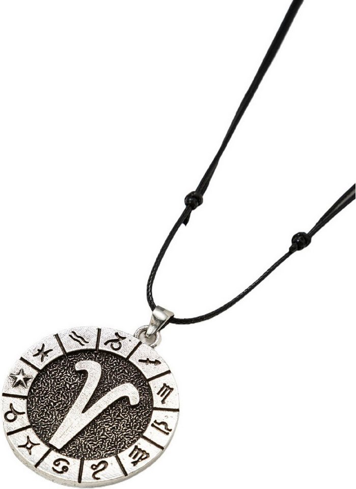 Firetti Kette mit Anhänger Schmuck Geschenk Edelstahl Leder Halsschmuck Halskette Sternzeichen, Made in Germany - mit Similistein von Firetti