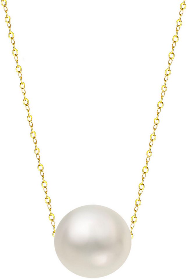 Firetti Kette mit Anhänger Schmuck Geschenk Gold 375 Halsschmuck Halskette schwebende Perle, mit Süßwasserzuchtperle von Firetti