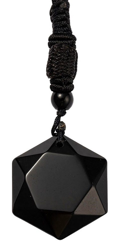Firetti Kette mit Anhänger Schmuck Geschenk Halsschmuck Halskette Hexagon, Made in Germany - mit Obsidian von Firetti