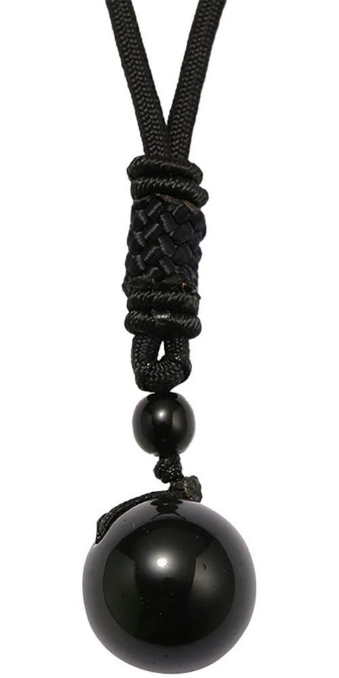 Firetti Kette mit Anhänger Schmuck Geschenk Halsschmuck Halskette Kugel, Made in Germany - mit Obsidian von Firetti