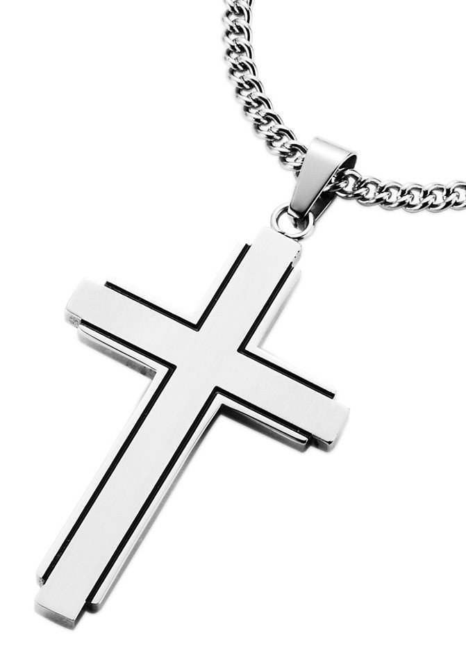 Firetti Kette mit Anhänger Schmuck Geschenk Kreuz, teilweise geschwärzt von Firetti