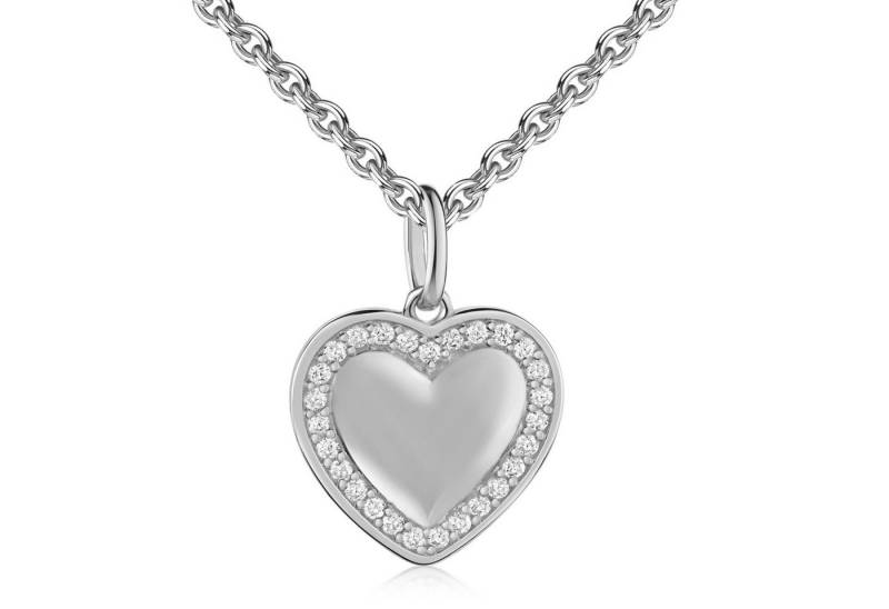 Firetti Kette mit Anhänger Schmuck Geschenk Silber 925 Halsschmuck Ankerkette Herz, Made in Germany - mit Zirkonia (synth) von Firetti