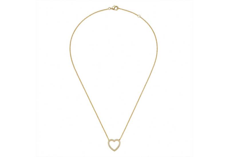 Firetti Kette mit Anhänger Schmuck Geschenk Silber 925 Halsschmuck Ankerkette Herz-Anhänger, mit Zirkonia (synth) von Firetti