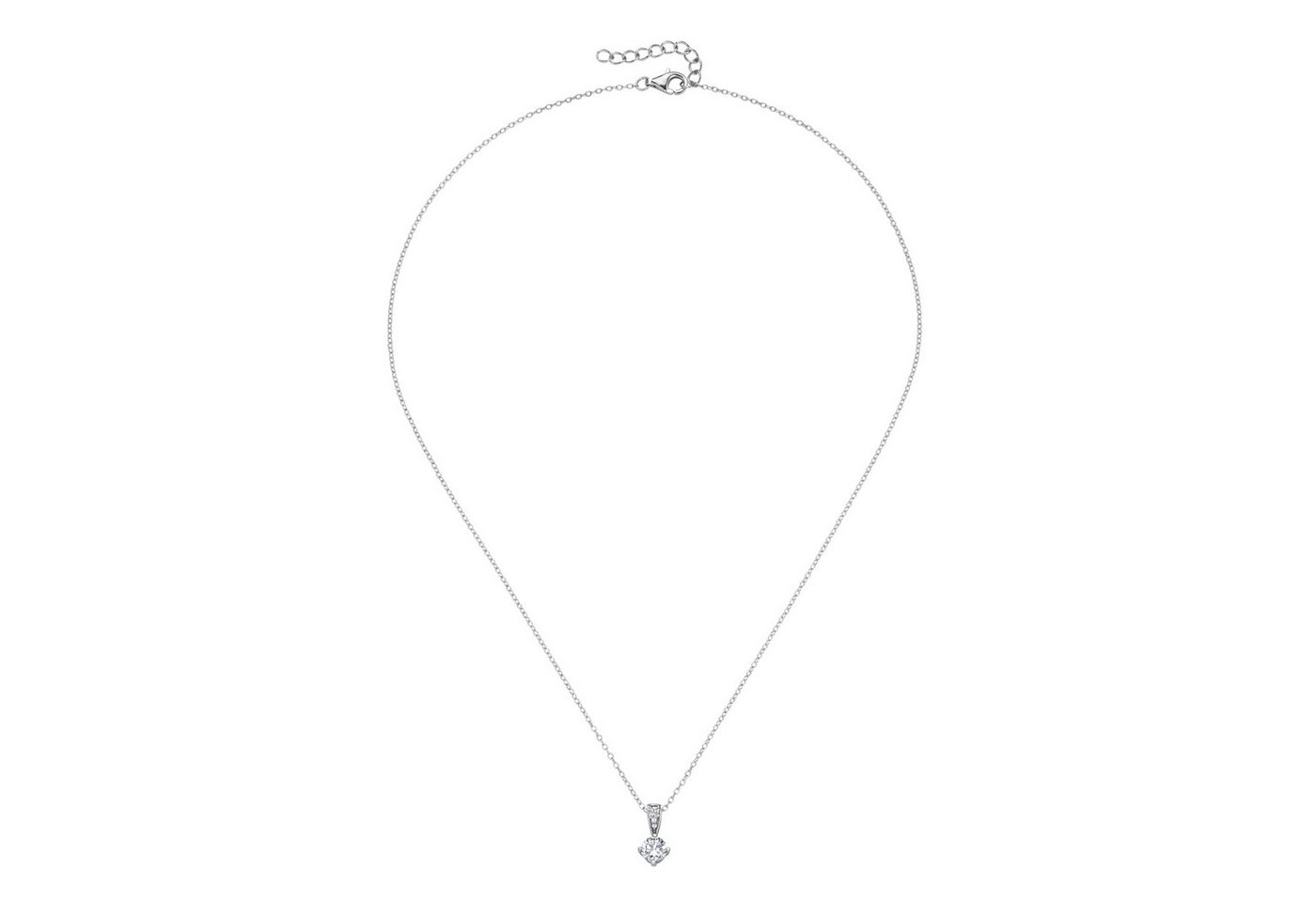 Firetti Kette mit Anhänger Schmuck Geschenk Silber 925 Halsschmuck Ankerkette Solitär-Optik, mit Zirkonia (synth) von Firetti