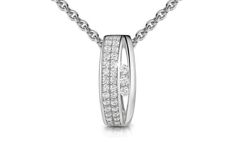 Firetti Kette mit Anhänger Schmuck Geschenk Silber 925 Halsschmuck Halskette Ankerkette, Made in Germany - mit Zirkonia (synth) von Firetti