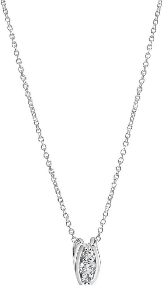 Firetti Kette mit Anhänger Schmuck Geschenk Silber 925 Halsschmuck Halskette Ankerkette, mit Zirkonia (synth) von Firetti