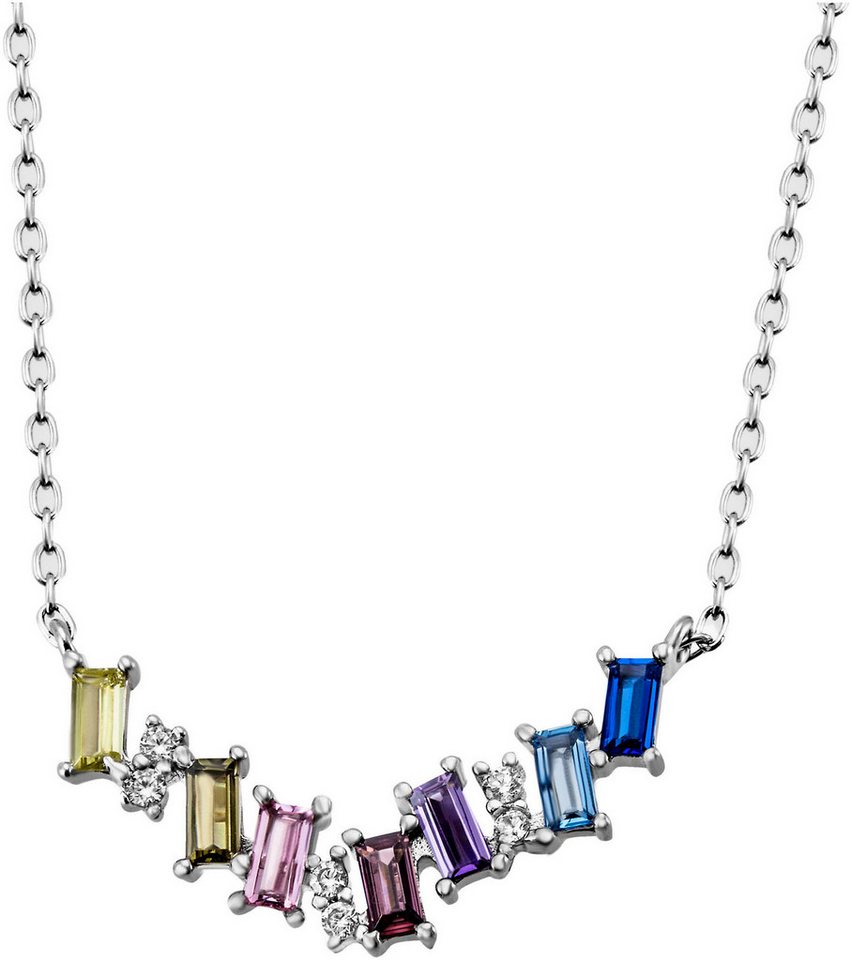 Firetti Kette mit Anhänger Schmuck Geschenk Silber 925 Halsschmuck Halskette Collier Regenbogen, mit Zirkonia (synth) von Firetti