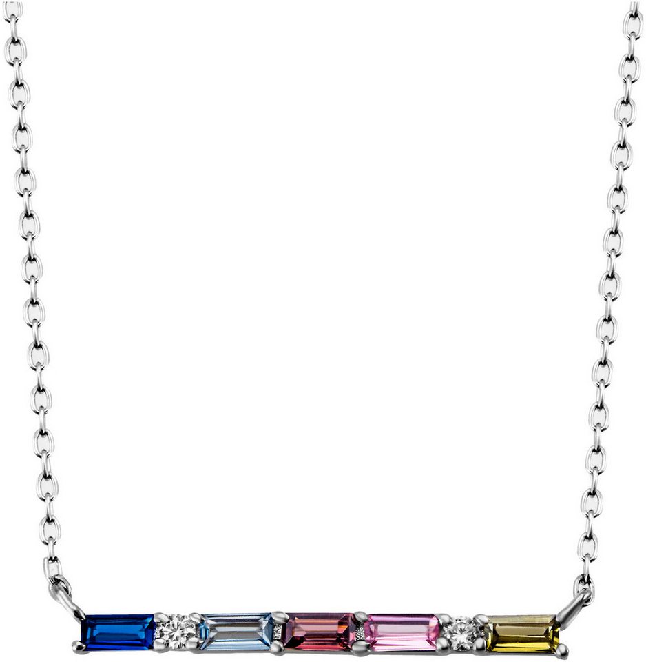 Firetti Kette mit Anhänger Schmuck Geschenk Silber 925 Halsschmuck Halskette Collier Regenbogen, mit Zirkonia (synth) von Firetti