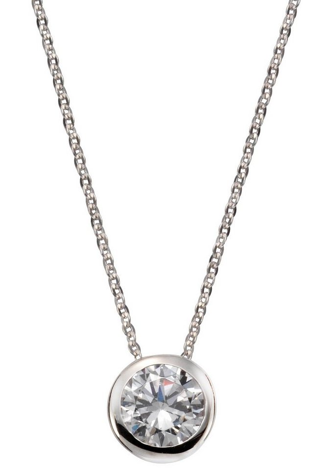 Firetti Kette mit Anhänger Schmuck Geschenk Silber 925 Halsschmuck Halskette Ankerkette Solitär, mit Zirkonia (synth) von Firetti