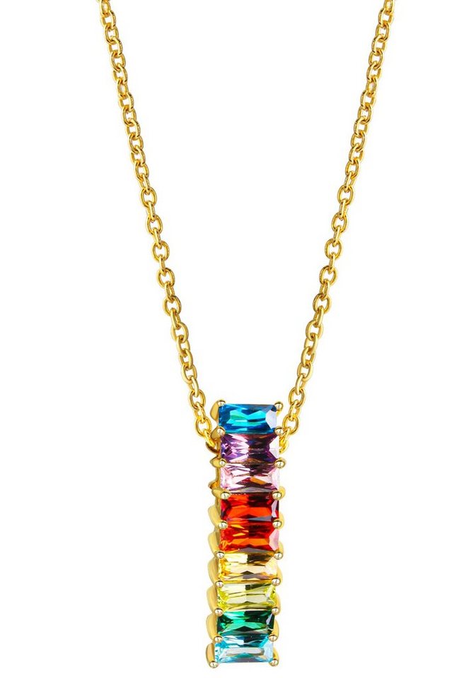 Firetti Kette mit Anhänger Schmuck Geschenk Silber 925 Halsschmuck Halskette Regenbogen, mit Zirkonia (synth) von Firetti