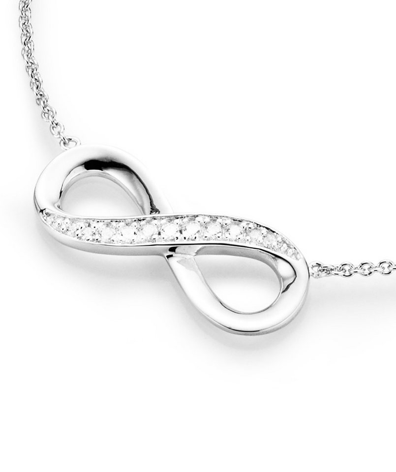 Firetti Kette mit Anhänger Schmuck Geschenk Silber 925 Halsschmuck Halskette Ankerkette, mit Zirkonia (synth) von Firetti