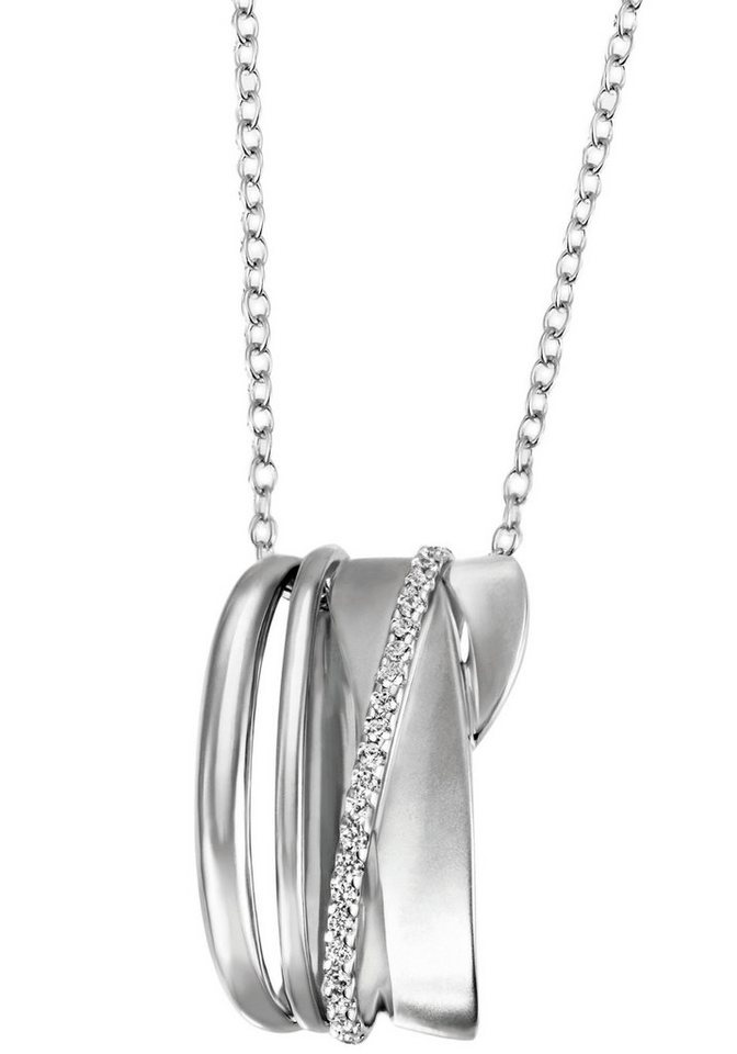 Firetti Kette mit Anhänger Schmuck Geschenk Silber 925 Halsschmuck Halskette Ankerkette, mit Zirkonia (synth) von Firetti