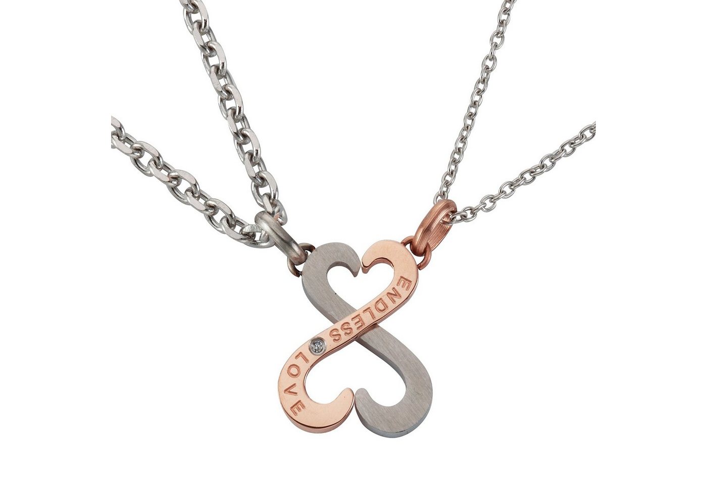 Firetti Kette und Anhänger Set Multipack Schmuck Geschenk Halskette LIEBE ENDLESS LOVE" (4-tlg), mit Zirkonia" von Firetti