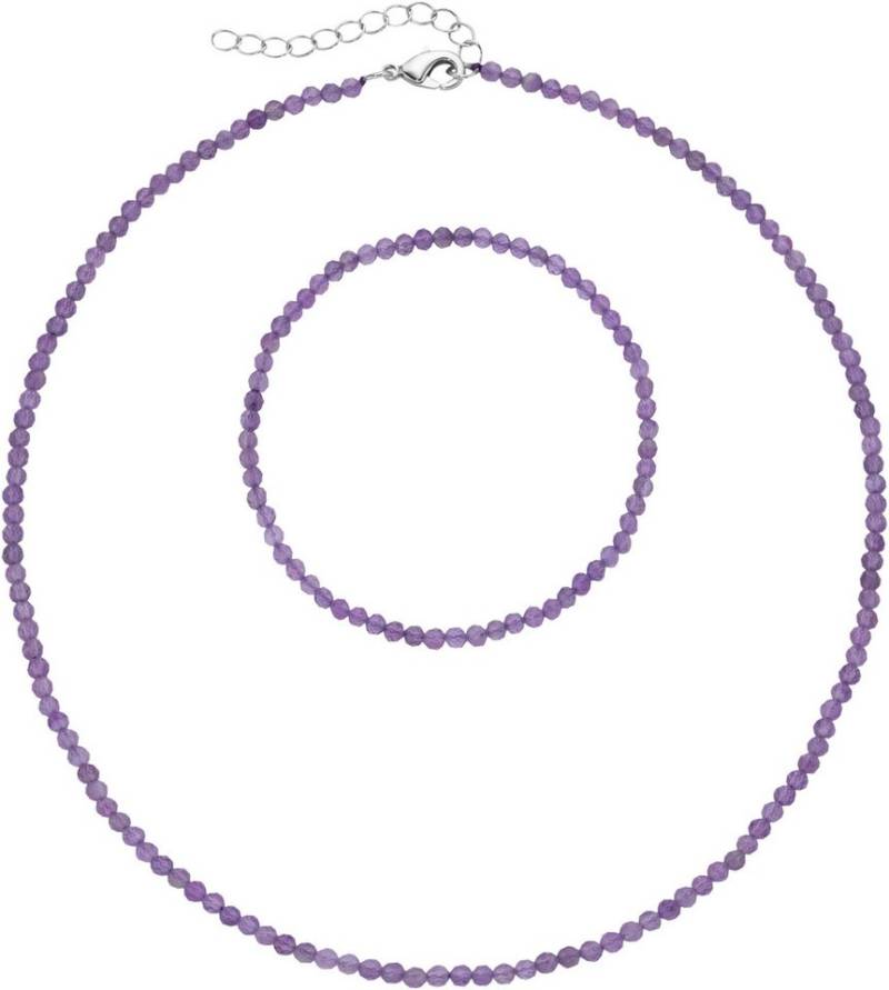 Firetti Ketten und Armband Set Multipack Schmuck Geschenk Armkette Halskette (Set, 2-tlg), facettierte Edelsteine von Firetti
