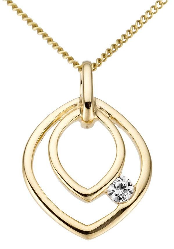 Firetti Kettenanhänger Schmuck Geschenk Gold 333 Halsschmuck Anhänger für Halskette, mit Zirkonia (synth) von Firetti