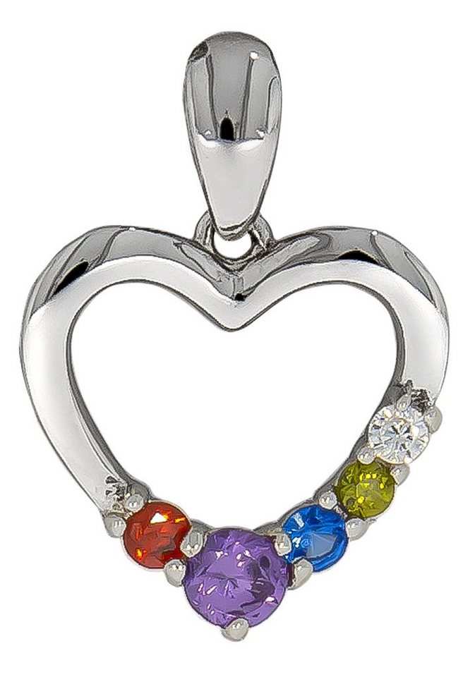 Firetti Kettenanhänger Schmuck Geschenk Silber 925 Halsschmuck Anhänger Herz, mit Zirkonia (synth) von Firetti