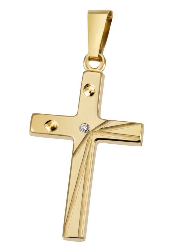 Firetti Kettenanhänger Schmuck Geschenk Gold 375 Halsschmuck Anhänger Halskette Kreuz von Firetti