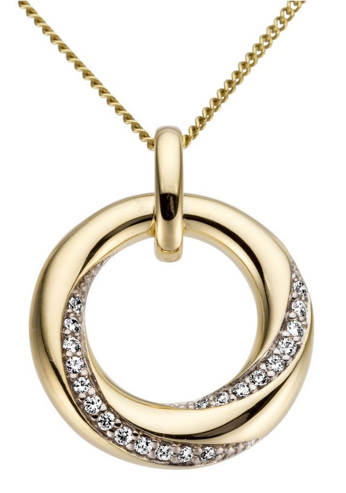 Firetti Kettenanhänger Schmuck Geschenk Gold 585 Halsschmuck Anhänger für Halskette, mit Brillanten von Firetti