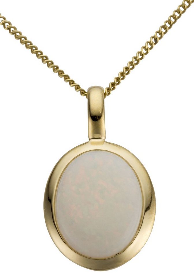 Firetti Kettenanhänger Schmuck Geschenk Gold 585 Halsschmuck Anhänger für Halskette, mit Opal von Firetti