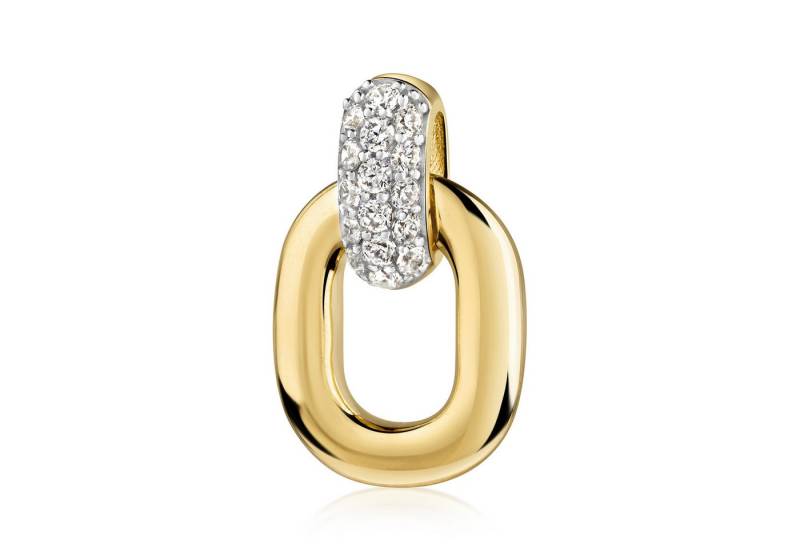 Firetti Kettenanhänger Schmuck Geschenk Gold 333 Halsschmuck Anhänger Drop bicolor, mit Zirkonia (synth) von Firetti