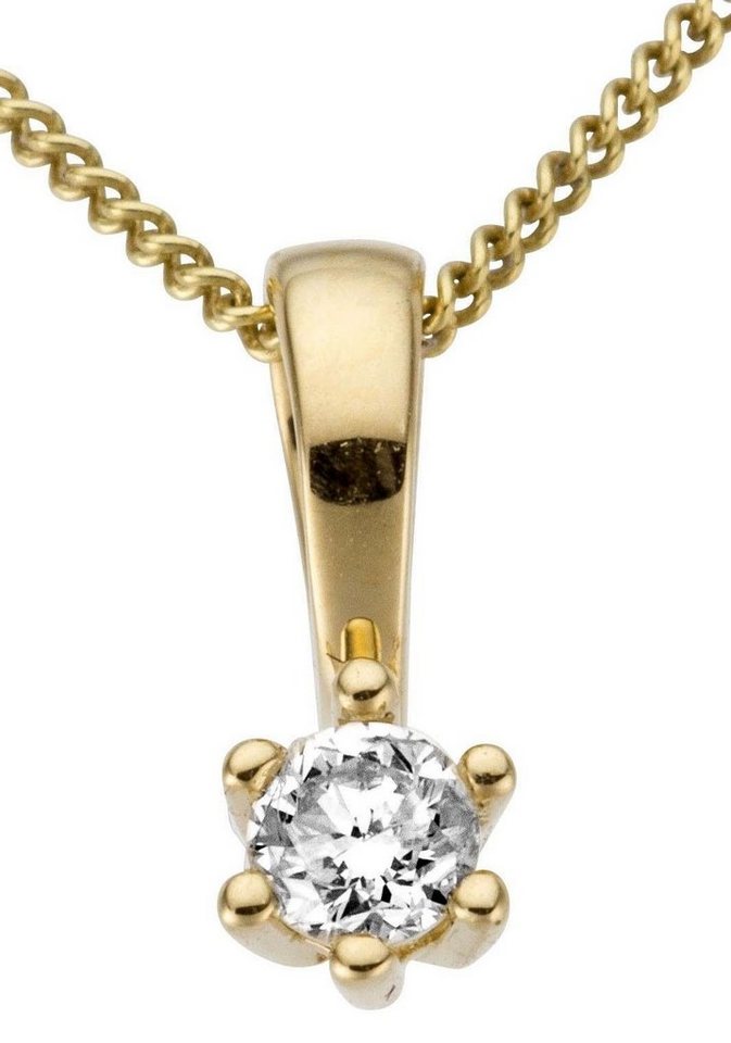 Firetti Kettenanhänger Schmuck Geschenk Gold 750 Halsschmuck Anhänger Halskette Solitär, mit Brillant in Krappenfassung Firetti Kettenanhänger Schmuck Geschenk Gold 750 Halsschmuck Anhänger Halskette Solitär, mit Brillant in Krappenfassung von Firetti