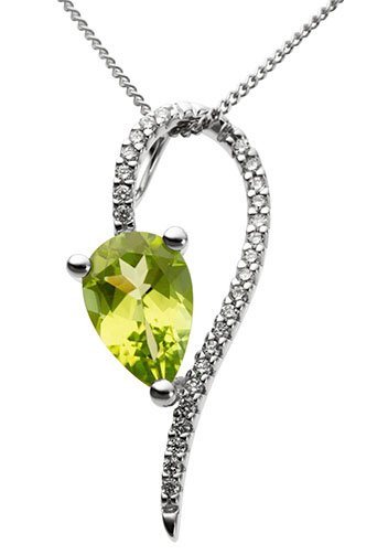 Firetti Kettenanhänger Schmuck Geschenk Gold 333 Halsschmuck Anhänger Halskette, mit Granat oder Peridot und Brillanten von Firetti