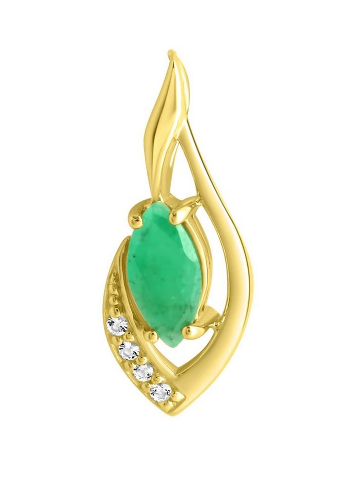 Firetti Kettenanhänger Schmuck Geschenk Gold 375 Halsschmuck Anhänger Halskette Tropfen, mit Smaragd, Weißtopas Firetti Kettenanhänger Schmuck Geschenk Gold 375 Halsschmuck Anhänger Halskette Tropfen, mit Smaragd, Weißtopas von Firetti