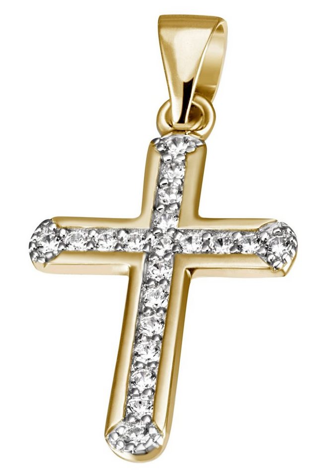 Firetti Kettenanhänger Schmuck Geschenk Silber 925 Halsschmuck Anhänger Kreuz, mit Zirkonia (synth) von Firetti