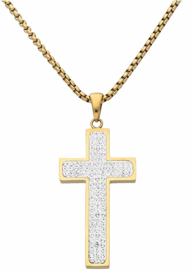 Firetti Kreuzkette Schmuck Geschenk Halsschmuck Halskette Kreuz glitzernd, mit Kristallstein (synth) Firetti Kreuzkette Schmuck Geschenk Halsschmuck Halskette Kreuz glitzernd, mit Kristallstein (synth) von Firetti