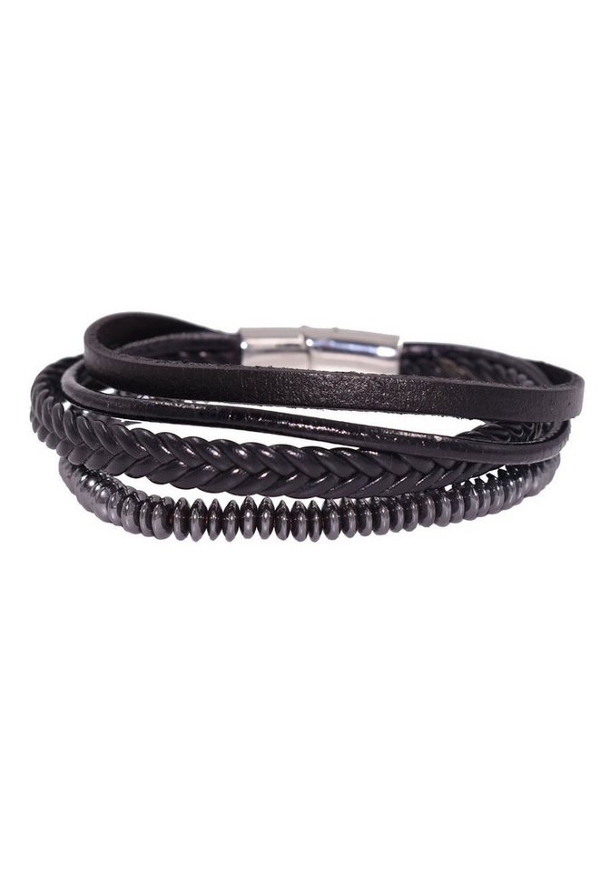 Firetti Lederarmband Schmuck Geschenk Armschmuck Edelsteinarmband Hämatit, Made in Germany - mit Hämatit von Firetti