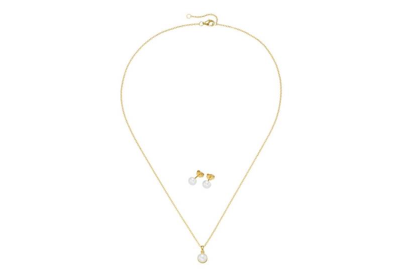 Firetti Ohrring und Ketten Set Multipack Schmuck Geschenk Silber 925 Perlenhalskette Perlenohrstecker (Set, 3-tlg), mit Süßwasserzuchtperle von Firetti