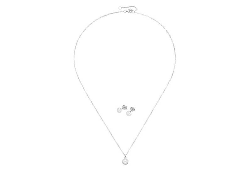 Firetti Ohrring und Ketten Set Multipack Schmuck Geschenk Silber 925 Perlenhalskette Perlenohrstecker (Set, 3-tlg), mit Süßwasserzuchtperle von Firetti