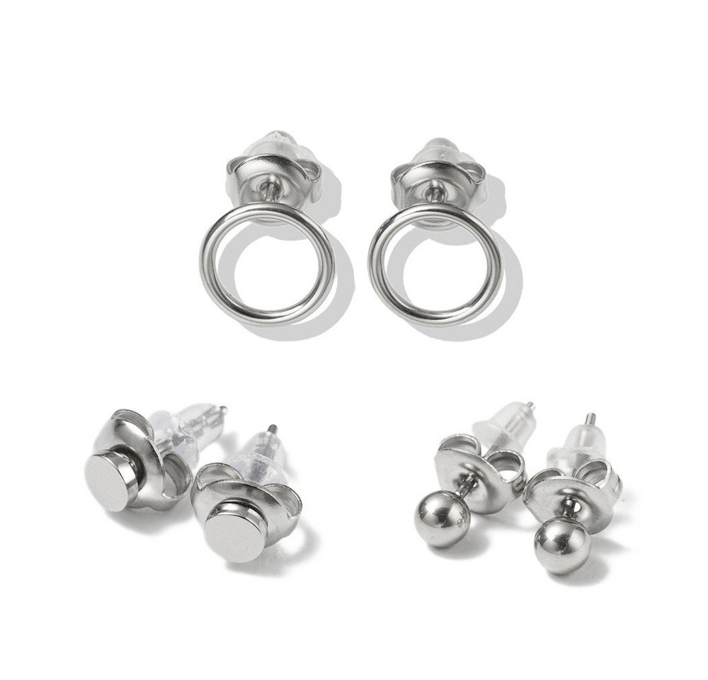Firetti Ohrstecker-Set Multipack Schmuck Geschenk Edelstahl Ohrschmuck Ohrringe (Set, 6-tlg), Made in Germany von Firetti