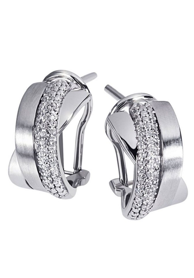 Firetti Paar Creolen Schmuck Geschenk Silber 925 Ohrschmuck glitzernd, mit Zirkonia (synth) von Firetti