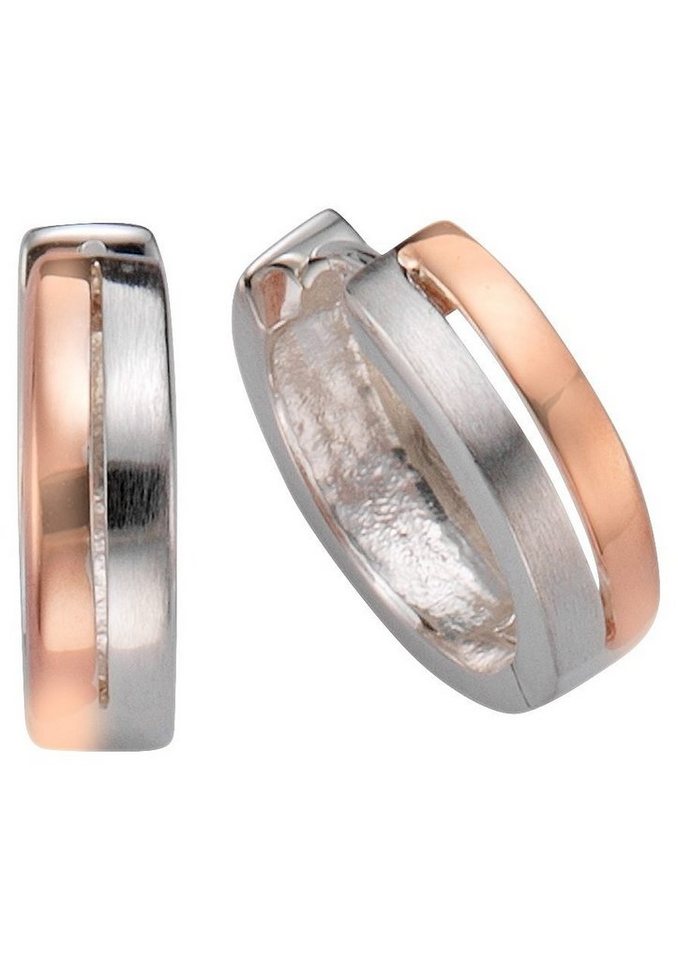 Firetti Paar Creolen Schmuck Geschenk Silber 925 Basic in Bicolor-Optik von Firetti