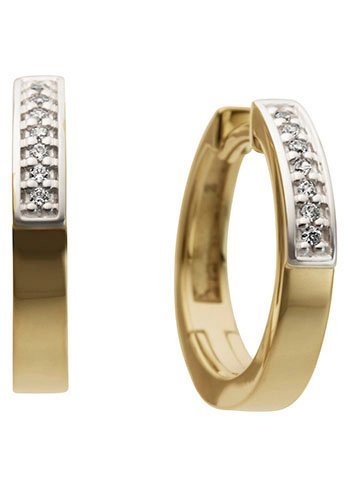 Firetti Paar Creolen Schmuck Geschenk Gold 333 Schmuck Geschenk Gold 333, mit Brillant - Krappenfassung Firetti Paar Creolen Schmuck Geschenk Gold 333 Schmuck Geschenk Gold 333, mit Brillant - Krappenfassung von Firetti