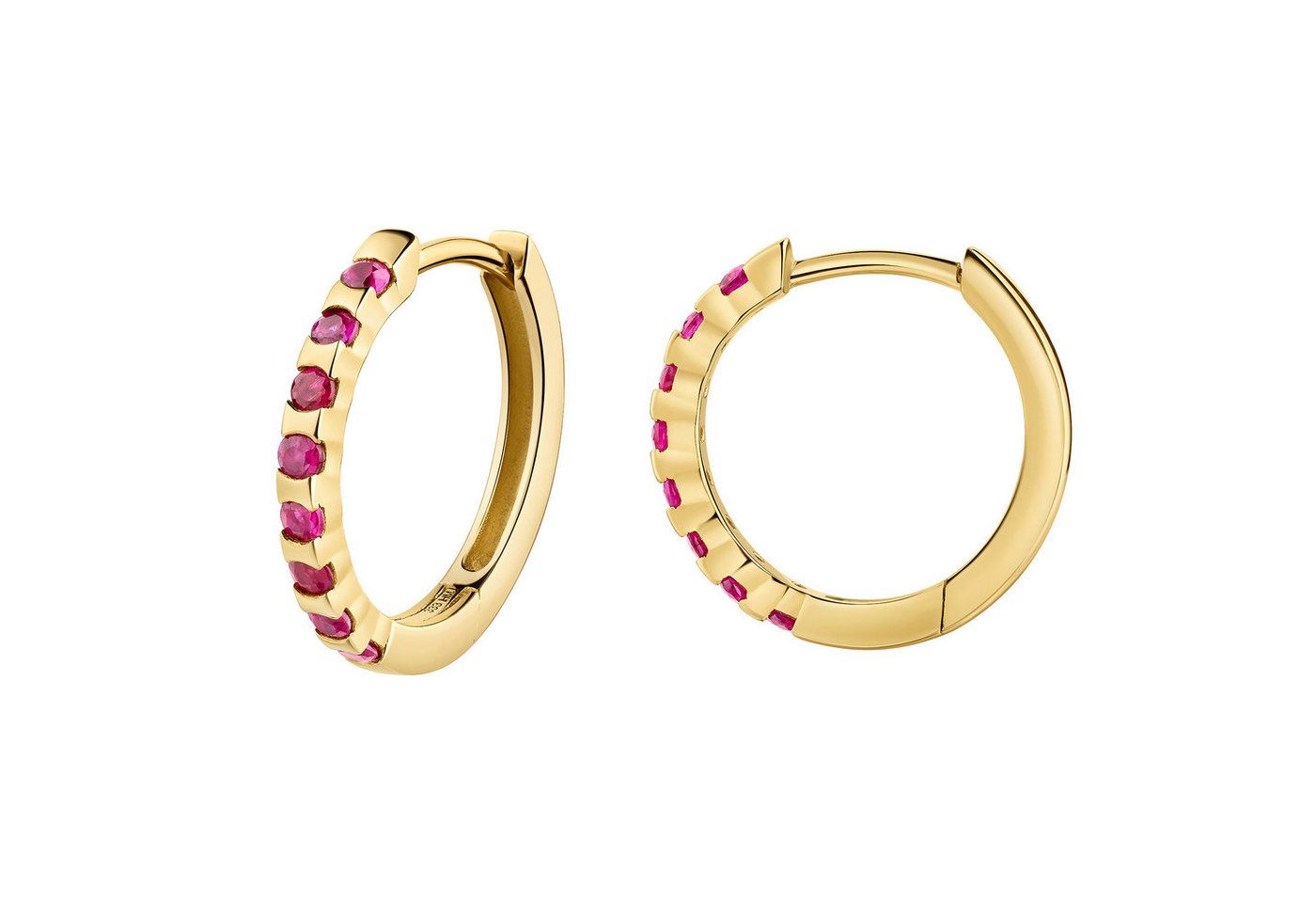 Firetti Paar Creolen Schmuck Geschenk Gold 333 Ohrschmuck Ohrringe Memoire, mit Edelsteinen von Firetti