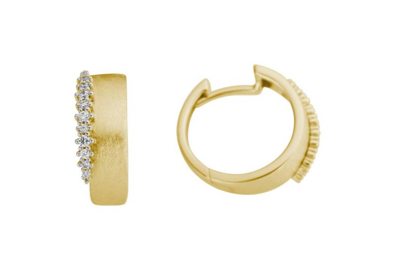 Firetti Paar Creolen Schmuck Geschenk Gold 333 Ohrschmuck Ohrringe Plättchen, mit Brillanten von Firetti