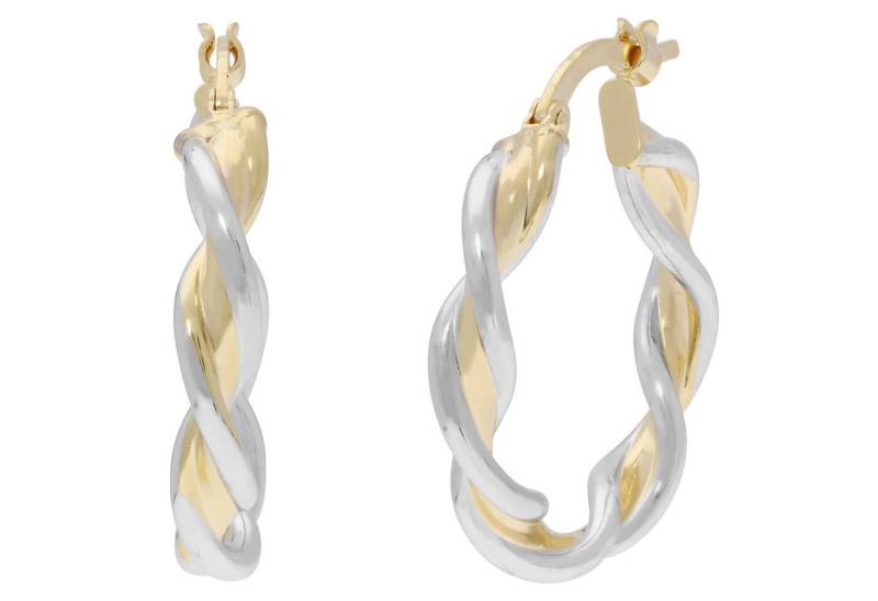 Firetti Paar Creolen Schmuck Geschenk Gold 585 Ohrschmuck Ohrringe bicolor von Firetti