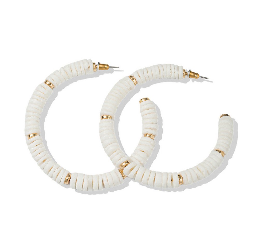 Firetti Paar Creolen Schmuck Geschenk Kupfer Ohrschmuck Ohrringe, Made in Germany - mit Muschelperle von Firetti