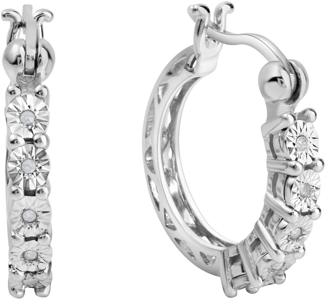 Firetti Paar Creolen Schmuck Geschenk Silber 925 Ohrschmuck Ohrringe, mit Diamant von Firetti