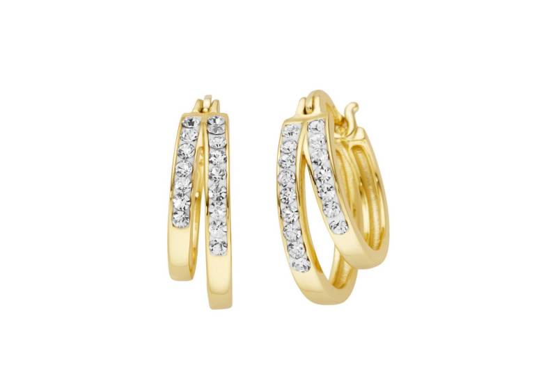 Firetti Paar Creolen Schmuck Geschenk Silber 925 Ohrschmuck Ohrringe, mit Kristallstein (synth) von Firetti