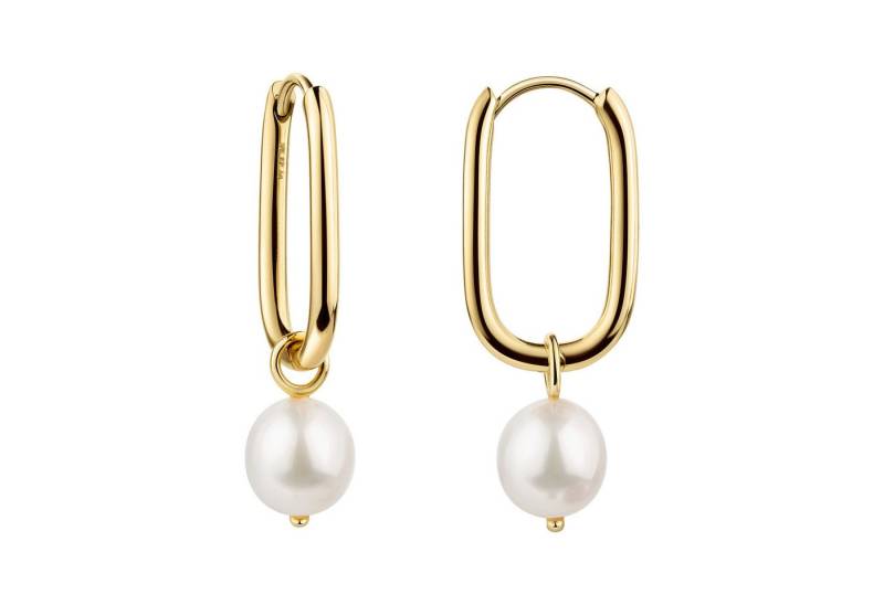 Firetti Paar Creolen Schmuck Geschenk Silber 925 Ohrschmuck Ohrringe, mit Süßwasserzuchtperle - Einhänger abnehmbar von Firetti